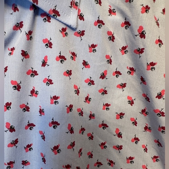 Bonobos Daily Grind Wrinkle Free Dress Shirt M 15.5 32 Sleeve Blue Flower Print - Picture 4 of 9